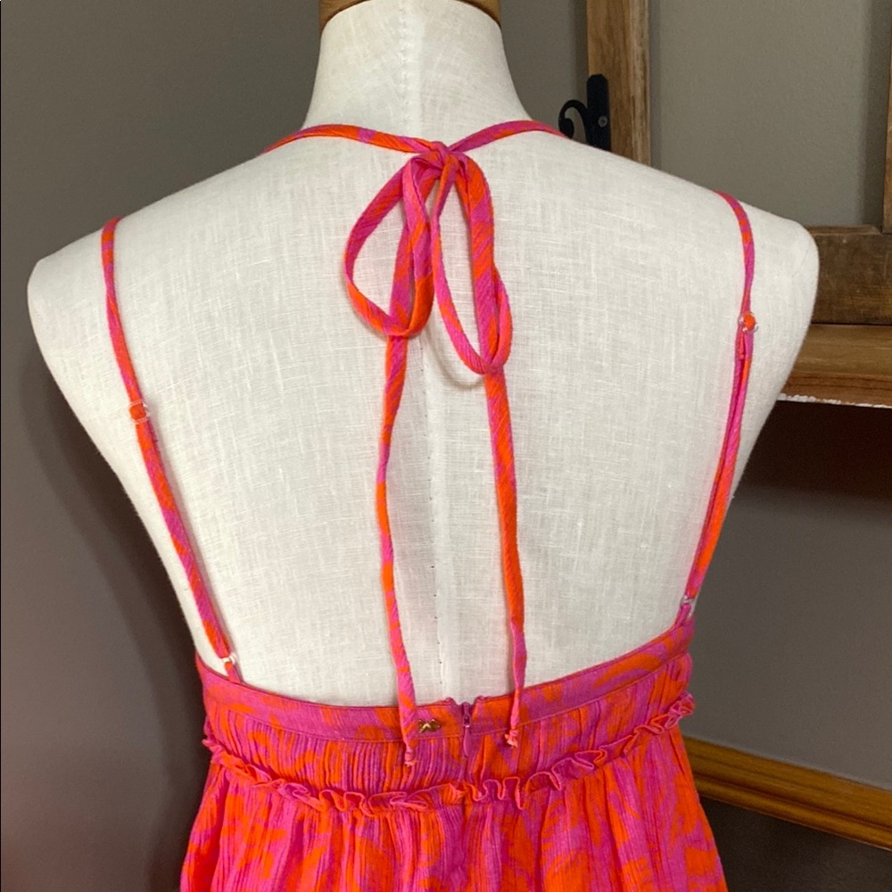 PQ swim pink & orange DEL Daphne mini dress swim suit coverup size M/L - Picture 10 of 13